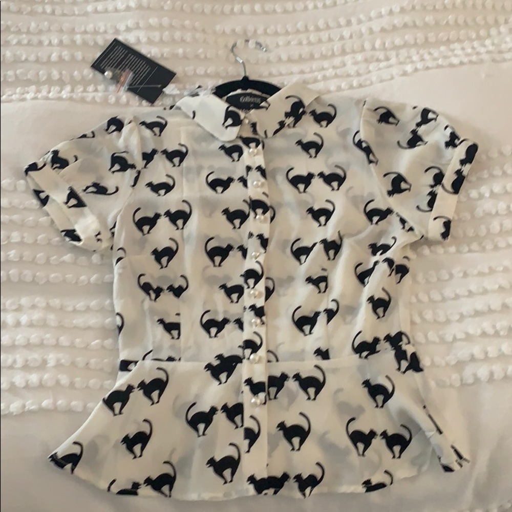 Peplum cat blouse